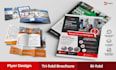 design custom bifold, trifold brochure, booklet, door hanger flyer, one pager