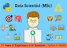 do all data science projects,msc engineer,python,knime