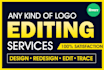 edit, modify, redesign, vectorize logo, photoshop, graphic, make transparent log