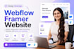 design, develop webflow framer website landing page