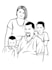 draw vector line art in black and white