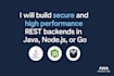 build secure and high performance rest backends in java nodejs or go