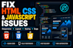 fix HTML, CSS, javascript and bootstrap issues