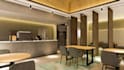 create a modern aesthetic cafe or restaurant interior design