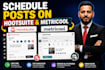 schedule your post via hootsuite and metricool