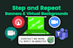 design step and repeat banner and virtual background