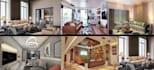 do luxurious interior, bed, living, kitchen, rendering, animation