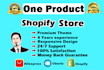 build high converting one product shopify store, single product ecommerce store