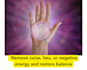 remove curse, hex, or negative energy and restore balance