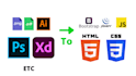 convert any format to HTML CSS bootstrap fully responsive