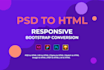 convert PSD to HTML, figma to HTML, xd to HTML responsive website