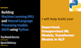 do machine learning, natural language processing  using python