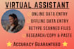 do accurate data entry and admin tasks