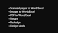 retype, design labels and convert PDF to word,excel