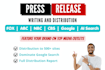 write and distribute your press release to prominent sites