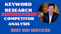 do SEO depth keyword research and competitor analysis