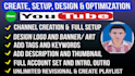 create, setup, design yt channel professional