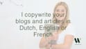 copywrite your blogs and articles in dutch, english or french