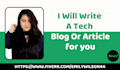 write a tech blog or article for you