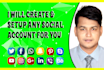 create or signup social account for you