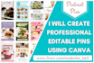 create professional editable pins using canva