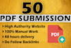 do manually PDF submission to 100 doc sharing sites