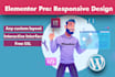 use elementor pro to design responsive wordpress website or landing page