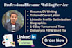 professionally write and update your resume, CV, cover letter, and linkedin