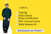 data entry, manual data entry typing work, convert PDF to word, data collection