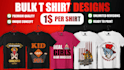 design bulk t shirts for merch and pod websites