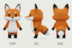 model low poly character model of cute animals for game or lottie animations