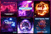 create 80s retrowave synthwave album or single cover