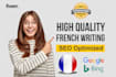 write SEO optimized content in french