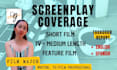 be your professional screenplay consultant, providing coverage