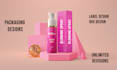 do amazing cosmetic label and box packaging