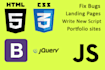 do html css javascript bootstrap jquery tasks