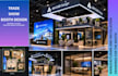 design trade show booth, kiosk, 3d stand, exhibition booth