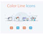 design custom line icon and flat icons set