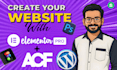 create a wordpress website with elementor pro and acf