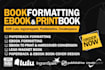 format, typeset and design ebooks, paperback and hardcover
