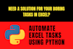 write a python script to automate excel using openpyxl