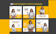 create 30 instagram post design social media posts template