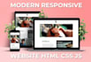develop a responsive website with html css js