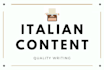 write professional articles, posts and contents in italian