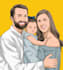 draw your couple or a family photo into cartoon portrait