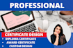 design diploma, award, completion, custom certificate designs
