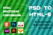 convert PSD to HTML CSS bootstrap5 responsive website