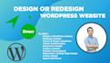 provide design or redesign wordpress website