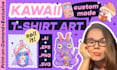 draw cute kawaii custom made tshirt design