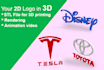 convert your 2d logo to 3d ready for 3d stl step file for printing